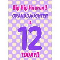 Granddaughter 12th Birthday Card (Purple Spots)