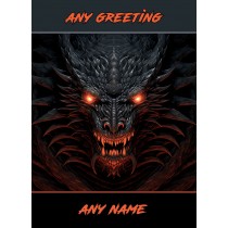 Personalised Fantasy Art Dragon Greeting Card (Design 12)