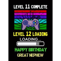 Great Nephew 12th Birthday Card (Gamer, Design 2)