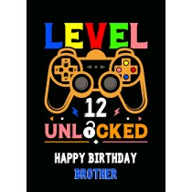 Brother 12th Birthday Card (Gamer, Design 4)