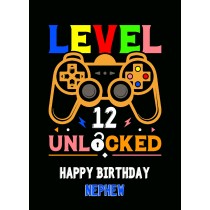 Nephew 12th Birthday Card (Gamer, Design 4)