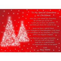 Personalised Christmas Poem Verse Greeting Card (Special Grandma, from Granddaughter)