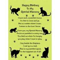 from The Cat Verse Poem Birthday Card (Lime, Special Mammy)