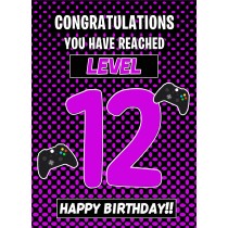 12th Level Gamer Birthday Card
