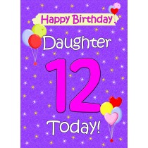 Daughter 12th Birthday Card (Lilac)