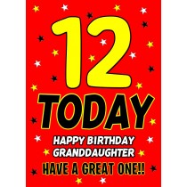 12 Today Birthday Card (Granddaughter)