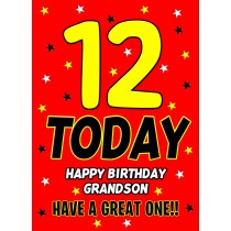 12 Today Birthday Card (Grandson)