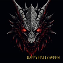 Gothic Fantasy Dragon Halloween Square Card (Design 12)