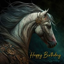 Fantasy Horse Square Birthday Card Design 12