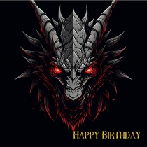 Gothic Fantasy Dragon Birthday Square Card (Design 12)