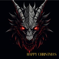 Gothic Fantasy Dragon Christmas Square Card (Design 12)