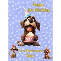 Son 13th Birthday Card (Funny Dog Humour)