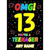 Personalised 13th Birthday Teenager Card (OMG)