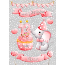 Niece 13th Birthday Card (Grey Elephant)