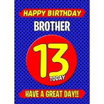 Brother 13th Birthday Card (Blue)
