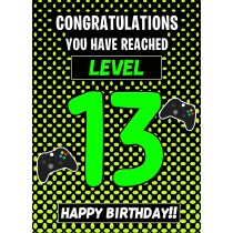 13th Level Gamer Birthday Card