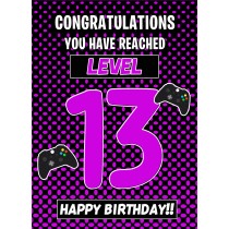 13th Level Gamer Birthday Card