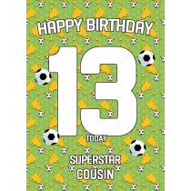 13th Birthday Football Card for Cousin
