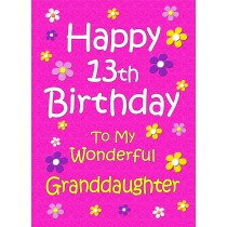 Granddaughter 13th Birthday Card (Pink)