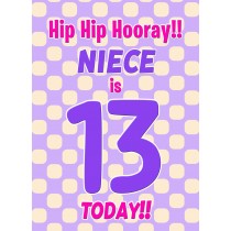 Niece 13th Birthday Card (Purple Spots)