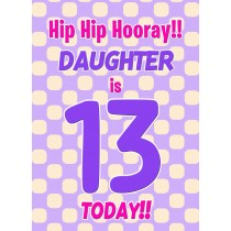 Daughter 13th Birthday Card (Purple Spots)