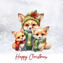 Christmas Animals Square Card (Fox)