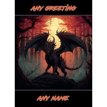 Personalised Fantasy Art Dragon Greeting Card (Design 13)