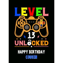 Cousin 13th Birthday Card (Gamer, Design 4)