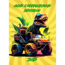 Dinosaur Funny Birthday Card for Dad