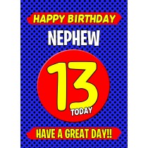 Nephew 13th Birthday Card (Blue)