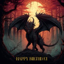 Gothic Fantasy Dragon Birthday Square Card (Design 13)