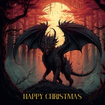 Gothic Fantasy Dragon Christmas Square Card (Design 13)