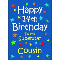 Cousin 14th Birthday Card (Blue)