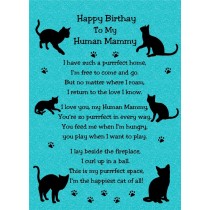 from The Cat Verse Poem Birthday Card (Turquoise, Human Mammy)