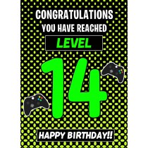 14th Level Gamer Birthday Card