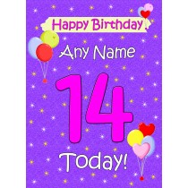 Personalised 14th Birthday Card (Lilac)