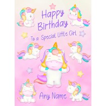 Personalised Birthday Card (Unicorn, Pink)