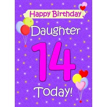 Daughter 14th Birthday Card (Lilac)