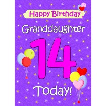 Granddaughter 14th Birthday Card (Lilac)