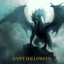Gothic Fantasy Dragon Halloween Square Card (Design 14)