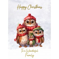 Christmas Card For Family (Owl)