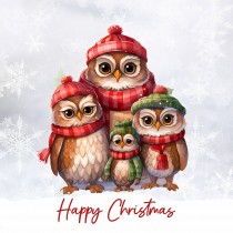 Christmas Animals Square Card (Owl)