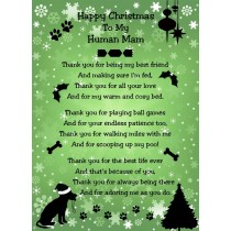 from The Dog Verse Poem Christmas Card (Green, Happy Christmas, Human Mam)