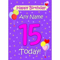 Personalised 15th Birthday Card (Lilac)