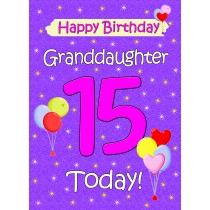 Granddaughter 15th Birthday Card (Lilac)