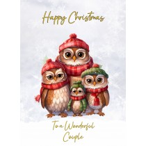 Christmas Card For Couple (Owl)