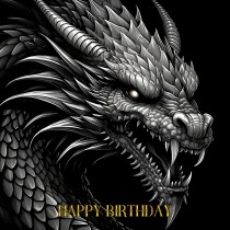 Gothic Fantasy Dragon Birthday Square Card (Design 15)