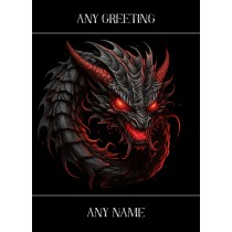 Personalised Fantasy Art Dragon Greeting Card (Design 16)