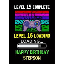 Stepson 16th Birthday Card (Gamer, Design 2)