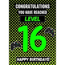 16th Level Gamer Birthday Card